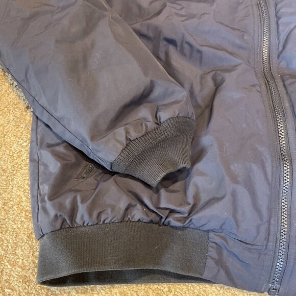 LL Bean Warm Up Jacket Men's Large Tall Navy Nylon Fleece Lined Full Zip Outdoor - Picture 3 of 11